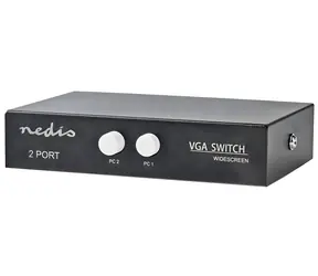 Nedis VGA-Umschalter schwarz / Umschalter / 2x VGA-Eingang / 1x VGA-Ausgang / Auflösung 2560x1600 / 500 MHz