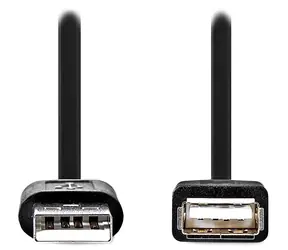 Nedis USB-A-Verlängerungskabel schwarz / Verlängerungskabel / USB 2.0 / USB-A auf USB-A / vernickelte Anschlüsse / 1 m