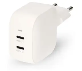 Nedis GaN 35W weiß / Wandladegerät / 2x USB-C PD3.0 / Schnellladung