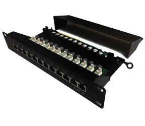 Xtendlan 10" schwarz / Patchpanel / 12 Ports / Cat6 geschirmt / 1 HE / LSA