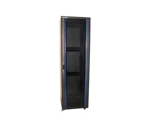 Xtendlan 47U/600x1000 schwarz / Rack-Schrank / 19" / Glastür / perforierte Rückwand