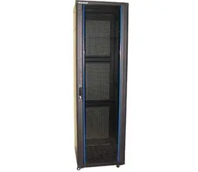 Xtendlan 47U/600x800 schwarz / Rack-Schrank / 19" / Glastür / perforierte Rückwand