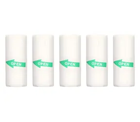 HELMER Selbstklebende Etiketten für TP01/TP02 / Etiketten auf Rollen / 55x25 mm / Thermopapier weiß / 5 Stück.