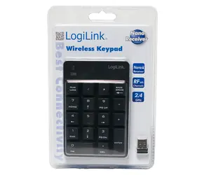 LogiLink ID0120 schwarz / Numerischer Tastenblock / Kabellos / 18 Tasten / 2,4 GHz