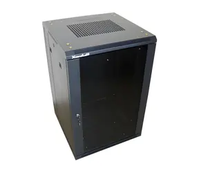 Xtendlan 18U/600x600 Rack schwarz / 19" Rack / Glastür / geschlossene Rückwand