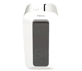 Fellowes LX 65 weiß / Aktenvernichter / 10 Blatt 70g Papier / Kreuzschnitt 4x40 mm / 22 l