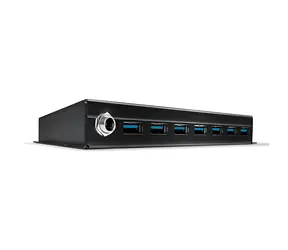 Lindy USB 3.0 Hub, 7 Ports, Metall, schwarz / USB-Hub / Kabel 0,8 m / 0-65 °C