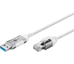 Goobay Adapterkabel USB-A - RJ-45 Slim weiß / Adapter / USB 3.2 Gen 1 / Cat.6 / 1 Gbit/s / 2 m