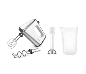Krups GN9121 3Mix 9000 weiß, silber / Handmixer / 750 W / Knethaken, Schneebesen