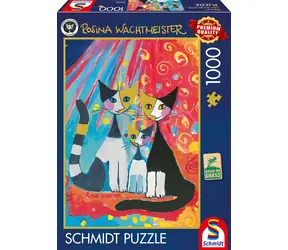 Schmidt Puzzle Fröhliche Katzenfamilie / 1000 Teile / ab 12 Jahren