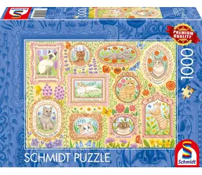 Schmidt Puzzle Edle Katzen im Blumenkleid / 1000 Teile / ab 12 Jahren