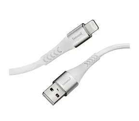 INTENSO A315L weiß / USB-A-Lightning-Kabel / 1,5 m / 12 W / Nylongeflecht