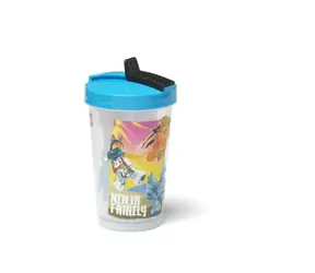 Room Copenhagen 40441726 Lego Ninjago Becher schwarz/rot / Becher mit Strohhalm / 500 ml