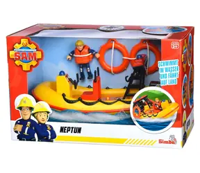 Simba Feuerwehrmann Sam Neptun Boot mit Figur / Spielzeugboot / Winde mit Seil / Schwimmt auf dem Wasser / ab 3 Jahren