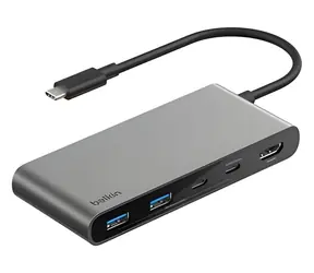 Belkin CONNECT USB-C Hub silber / Hub / 7-in-1 / 2x USB-C