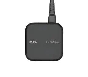 Belkin CONNECT INC018vfBK USB-C 6-in-1 Core GaN schwarz / USB-C-Hub / 130 W GaN / 96 W PD