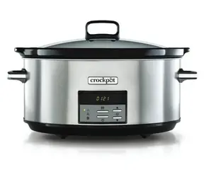 Crockpot CSC063X schwarz/silber / Schongarer / 7,5 l / Keramiktopf / 320 W / 20-Stunden-Timer