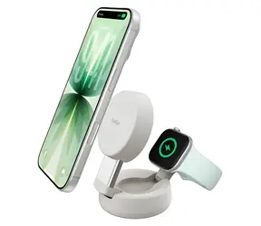 Belkin UltraCharge WIZ043kqSD sand / Kabelloses magnetisches Ladegerät 2-in-1 / 25 W / Qi2 / einstellbar