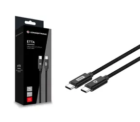 Conceptronic ETTA03B12 schwarz / USB-C-Kabel / USB-C - USB-C / PD 3.1 / 240 W / 480 Mbit/s / 1,2 m