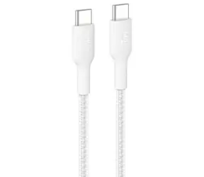 Belkin CAB025hq2MWH USB-C-zu-USB-C-Kabel, weiß, geflochten, 240 W, 2 m