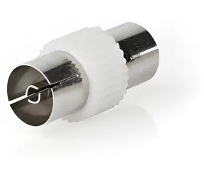 Nedis Koaxialadapter IEC-IEC weiß / Adapter / vernickelt / 75 Ohm