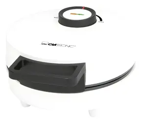 Clatronic WA 3832 schwarz/weiß / Waffeleisen / 1200 W / runde Form