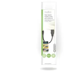 Nedis Micro-HDMI-Kabel 0,2 m schwarz / HDMI-Kabel / Micro-HDMI auf HDMI / 4K 30 Hz / 10,2 Gbit/s / Ethernet