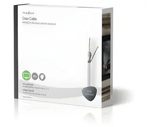 Nedis Koaxialkabel auf Spule RG58C/U 50 Ohm / doppelt geschirmt / ECA / 25 m / PVC / Weiß / Geschenkbox