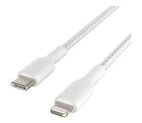 Belkin geflochtenes Kabel USB-C - Lightning weiß / Kabel / USB-C - Lightning / 2 m