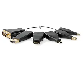 Nedis HDMI-Adapterring schwarz / Adapter / DisplayPort, DVI-D, Mini-HDMI, USB-C / 4K 60 Hz