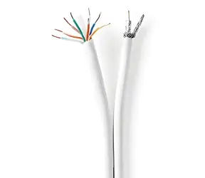 Nedis Kombikabel (Koaxial und CAT6), weiß / Kombikabel / RG58 / 75 Ohm / 3-fach geschirmt / ECA / 50 m