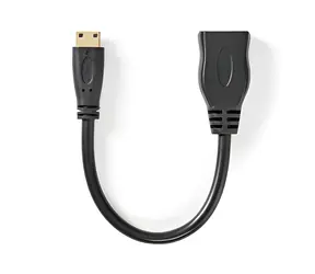 Nedis High Speed HDMI 0,2 m schwarz / HDMI-Kabel Mini-HDMI / 4K 30 Hz / 10,2 Gbit/s / Ethernet