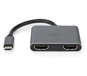 Nedis USB-C-Adapter 2-in-1 auf 2x HDMI, schwarz / Adapter / USB 3.2 Gen 1 / 4K 30Hz / 0,1 m