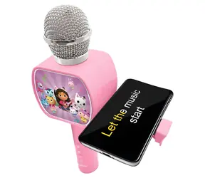 LEXIBOOK Karaoke-Mikrofon Gabinas Zauberhaus / Bluetooth / Stimmeffekte / Handyhalterung