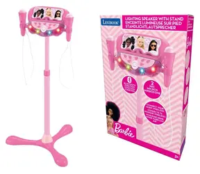 Lexibook Barbie-Ständer mit 2 Mikrofonen / Mikrofonständer / Bluetooth / LED-Hintergrundbeleuchtung / höhenverstellbar 60-95 cm