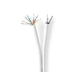 Nedis IEC/CAT6 Kombikabel weiß / Antennen- und Netzwerkkabel / RG58 / 75 Ohm / 25 m