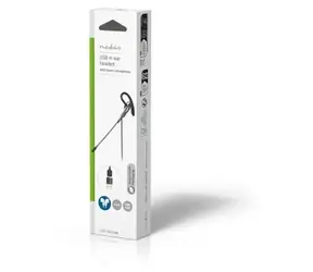 Nedis PC-In-Ear-Kopfhörer, schwarz/grau / Mono / USB-C + USB-A / Flexibles Mikrofon / 1,8 m Kabel