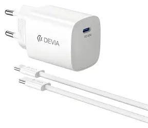 Devia Ultra6 PD Dynamisches Ladegerät weiß / Netzladegerät / USB PD / 40 W (max. 60 W) / + Kabel