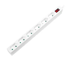 LogiLink LPS232 weiß / Verlängerungskabel mit Steckdosenleiste / 6 Steckdosen / 1,5 m / 250 V / 15 A / Kontrollleuchte