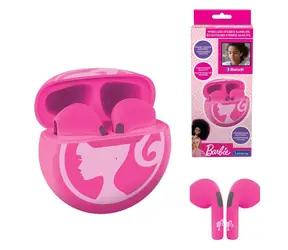 Lexibook Barbie In-Ear-Kopfhörer, pink / Kopfhörer / Bluetooth / mit Mikrofon / Ladecase / Touch-Steuerung