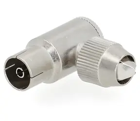 Nedis IEC-Winkelstecker / Stecker / vernickelt / 75 Ohm / Metall