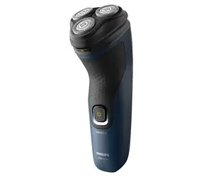 Philips S1151/00 schwarz, blau / Herrenrasierer / Rotationsrasierer / Nass- und Trockenrasur / 3 Scherköpfe / 40 Min.