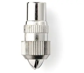 Nedis IEC-Stecker gerade (M) silber / Stecker / 75 Ohm / vernickelt / Schraube / 2 Stück.