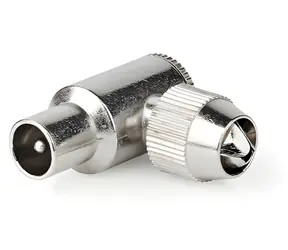Nedis IEC-Stecker, 90° abgewinkelt / Stecker / 75 Ohm / vernickelt / Metall / 2 Stück