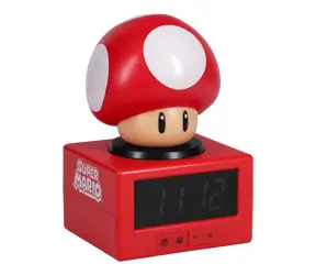PALADONE Wecker Pilz Super Mario / Analoges Zifferblatt / 3x AA-Batterien