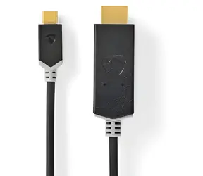 Nedis USB-C - HDMI 2m anthrazit / Adapter / USB 3.2 Gen 1 / 4K 60Hz / vergoldete Anschlüsse