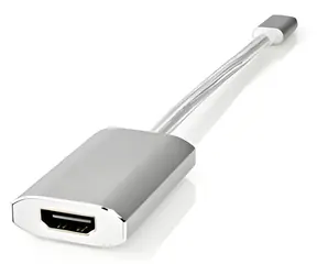 Nedis USB-C-zu-HDMI-Adapter, silber / Adapter / USB 3.2 Gen 1 / 4K@60Hz / Stromversorgung