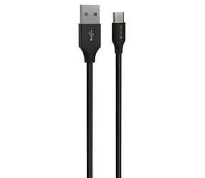 Devia Gracious Gewebtes Ladekabel schwarz / USB-A auf USB-C Kabel / Textilgeflecht / 1 m