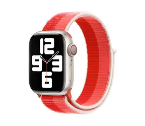 Devia Nylon-Armband, zweifarbig, geflochten, Schlaufe „Pfingstrosenmuster“ / Armband für Apple Watch / 40/41/42 mm / Nylon