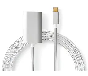 Nedis USB-C - HDMI silber / Adapter / USB 3.2 Gen 1 / Stromversorgung / 4K 60Hz / 2 m / Geflochten